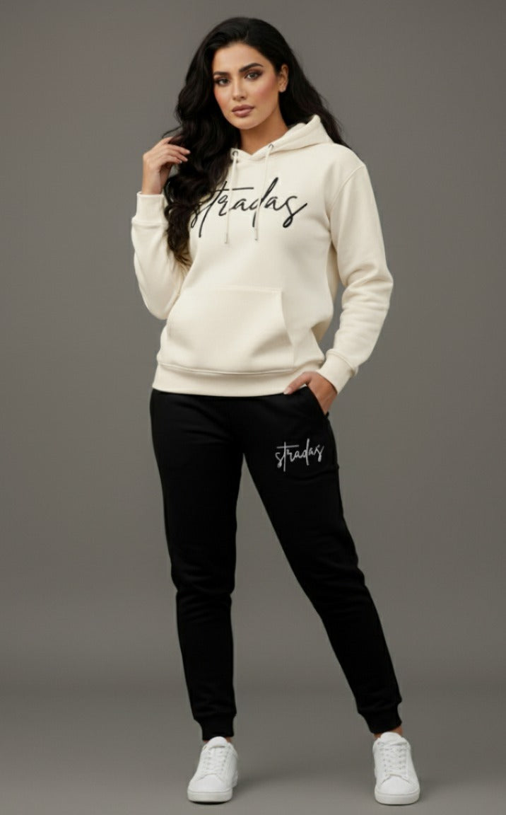 Stradas Cream Tracksuit 2 Pcs Set Unisex (Premium Quality)