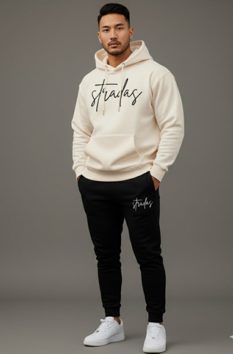 Stradas Cream Tracksuit 2 Pcs Set Unisex (Premium Quality)